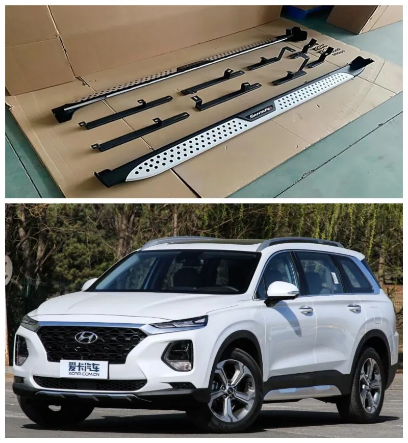 

NEW High Quality Aluminum alloy Running Boards Side Step Bar Pedals Fits For Hyundai Santa Fe ix45 2019 2020 2021