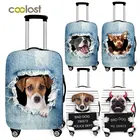 Чехол для чемодана с принтом собаки, эластичный водонепроницаемый пыленепроницаемый Чехол для багажа, дорожные аксессуары, чехол для багажа на колесиках.