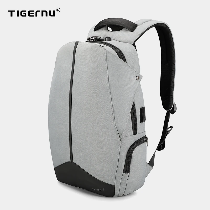 Tigernu Анти вор запатентованная молния TSA замок никакой ключ дизайн Для мужчин USB 15 6