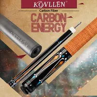 KONLLEN Billiard Carbon Fiber Pool Cue Stick 12.5mm Tip 3*8/8 Joint Pin Professional Taper Leather Grip Billar Kit with case