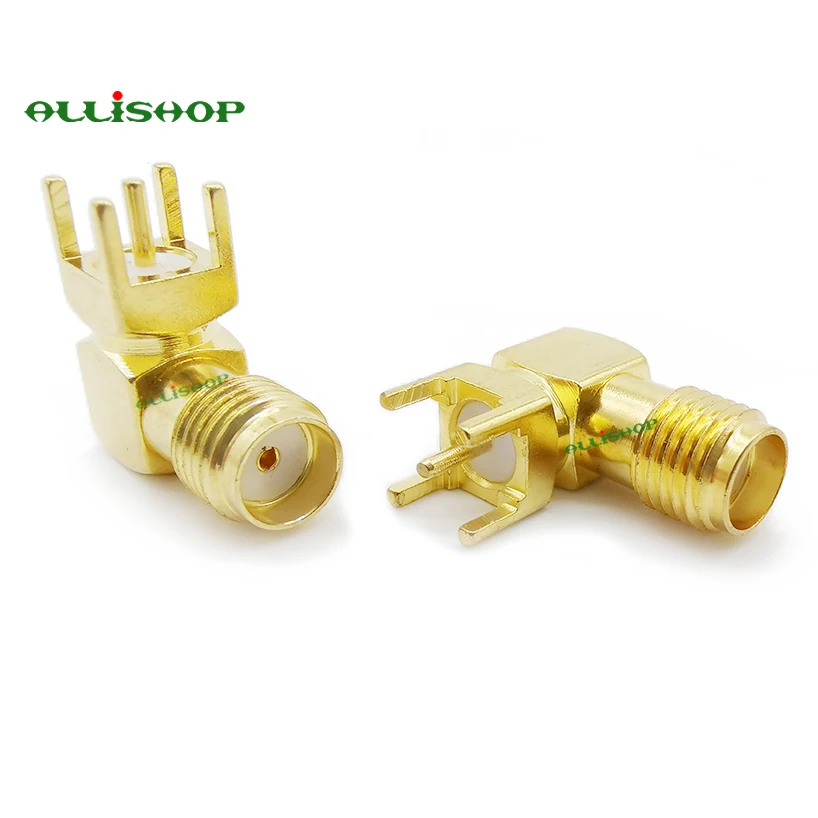 2 шт. SMA женский правый угол крепление на печатную плату пайкой RF коннектор