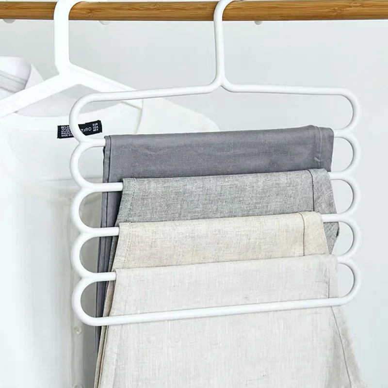 

Pants Hangers 5 Layers Magic Closet Organizer Holders Trousers Hangers for Clothes Storage Rack Wardrobe Space Saver