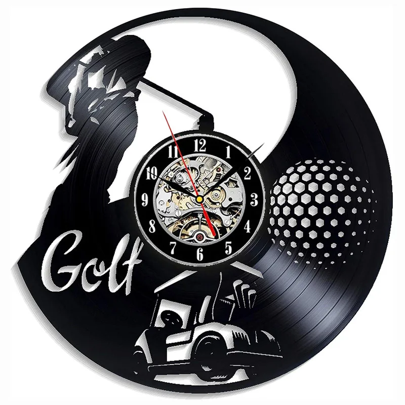 

Vinyl Record Wall Clock Modern Design Room 3D Decoration Golf Sport Club Hanging Watch Vinyl Wall Clocks Home Decor Silent 12"