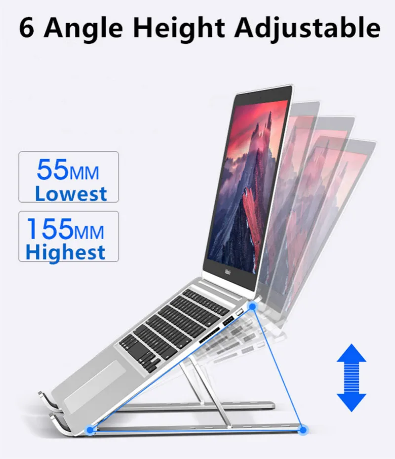 Фото Подставка для ноутбука MacBook Pro, складная подставка для планшета из алюминиевого сплава, кронштейн, держатель для ноутбука Ipad, ПК, компьютера №4