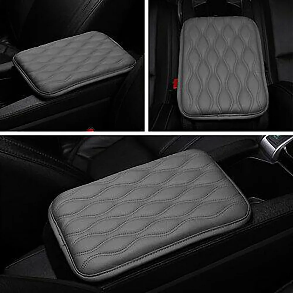 

1 Pcs Center Console Cover Brown Gray Pad Cover Pu Leather Cushion Mat