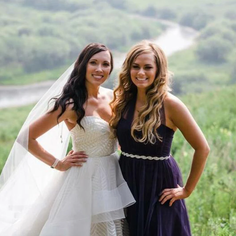 

MissRDress Wedding Dress Belts Rhinestones Belt Silver Crystal Diamond Flower Belt Bridal Sash For Wedding Accessories JK947