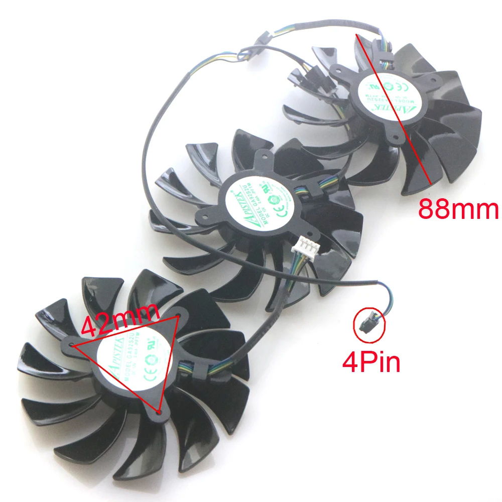 Вентилятор GA92S2U 1FY09215E12S 12 В 0.46A 88 мм 4Pin для графической карты ZOTAC RTX2080ti RTX2080 AMP Edition -