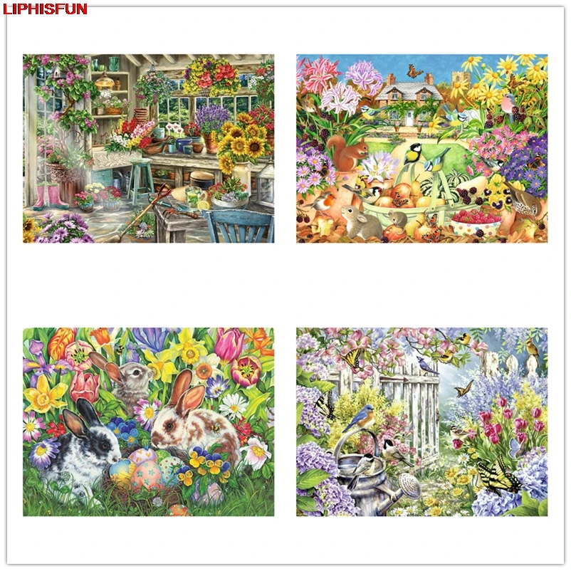 5D Diy Алмазная картина садовый пейзаж вышивка крестиком полное сверление