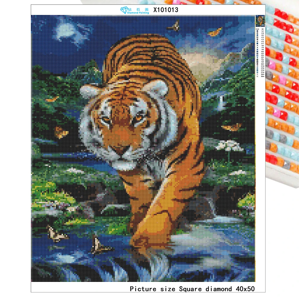 Full diamond 5D DIY painting animal tiger embroidery cross stitch rhinestone mosaic artist home decoration | Дом и сад