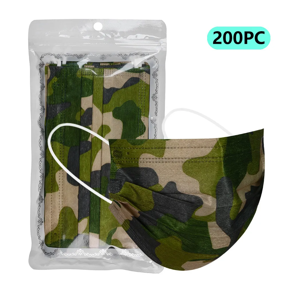 10 200 шт. Камуфляж для лица маска одноразовая Китай ткали 3 Слои слоев фильтр