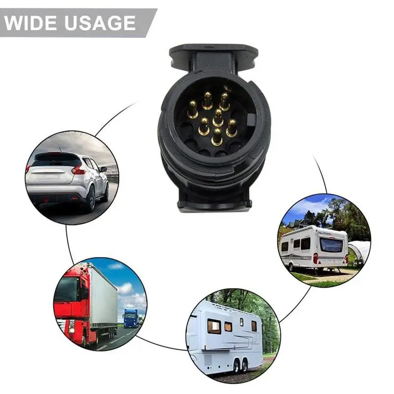 

13 to 7 Pin Plug Trailer Vehicle Nylon housing Brass Pin Plug Adapter Conventer Towing Semitrailer Tow Bar Socket Electric W9P3
