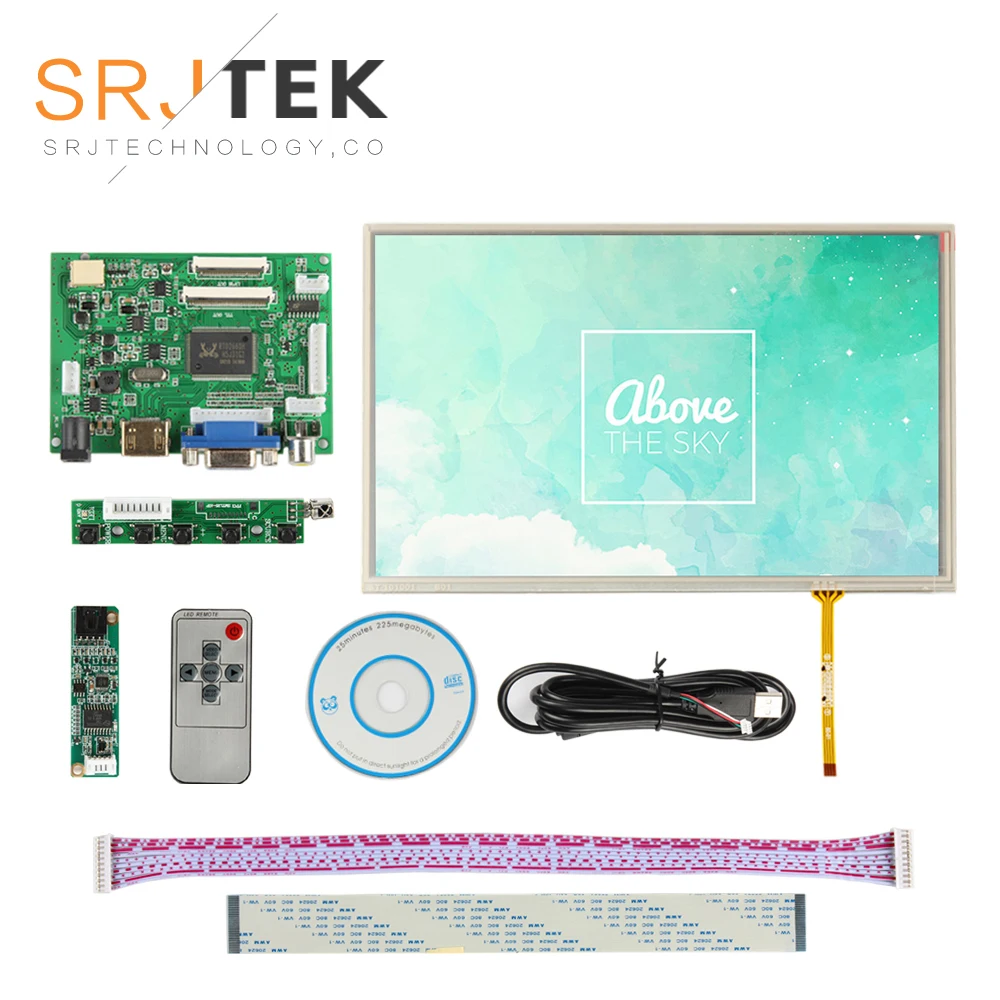 

Srjtek 10.1 IPS for Raspberry Pi Monitor 1280*800 TFT EJ101IA-01G HD LCD Display Touch Screen Remote Driver Board HDMI 2AV VGA