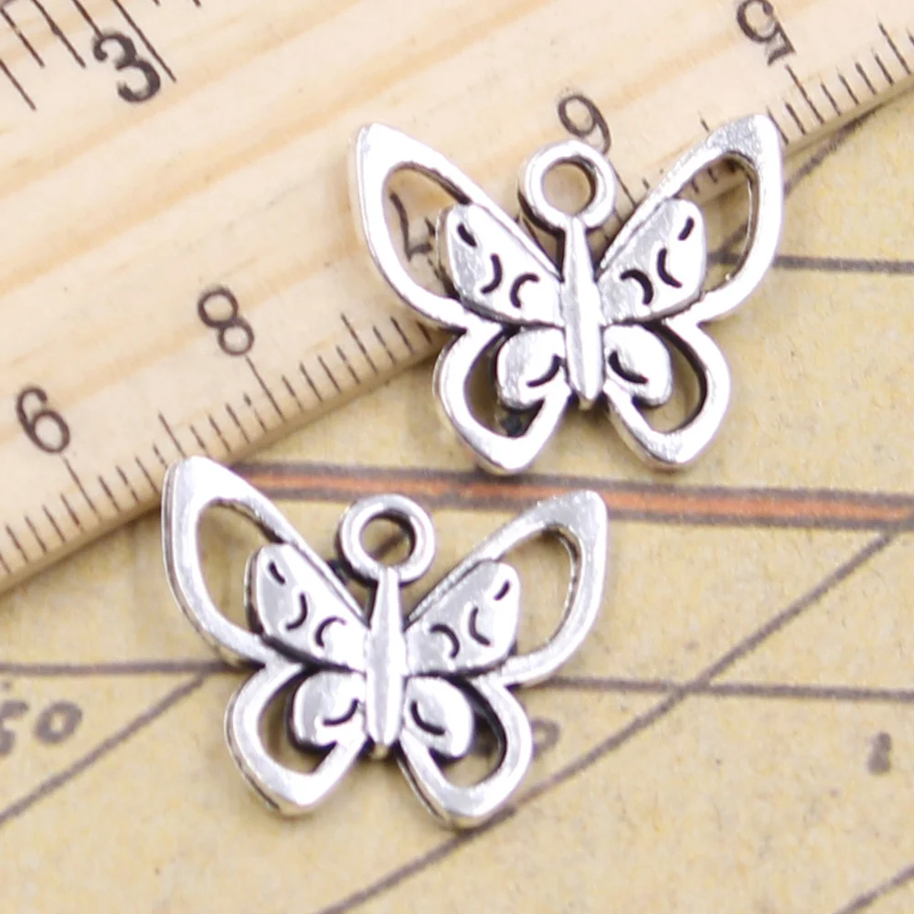 

15pcs Charms double hollow butterfly 17x21mm Tibetan Silver Pendants Antique Jewelry Making DIY Handmade Craft for Necklace