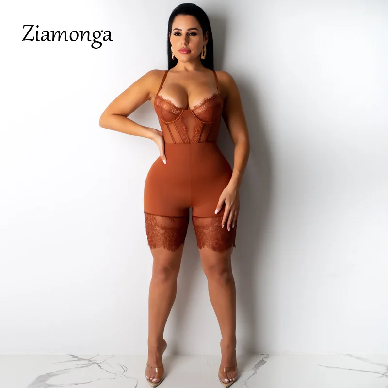Ziamonga, кружевные женские комбинезоны, спортивный костюм, сексуальный комбинезон с вырезами, женские комбинезоны с v-образным вырезом, вечерние комбинезоны
