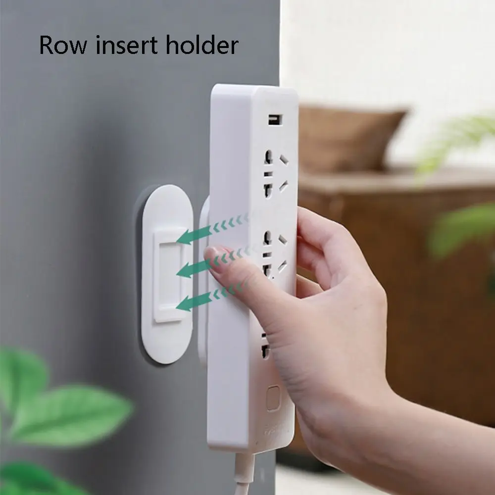 

Wall Sticker Traceless Outlet Holder Rack Power Strip Fixer Shelf Home Outlet Router Hanger Fixator Decoration