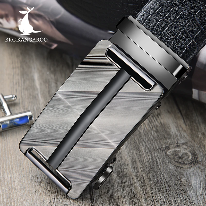 BKC. Ремень кенгуру для мужчин формальный натуральная кожа роскошный бренд