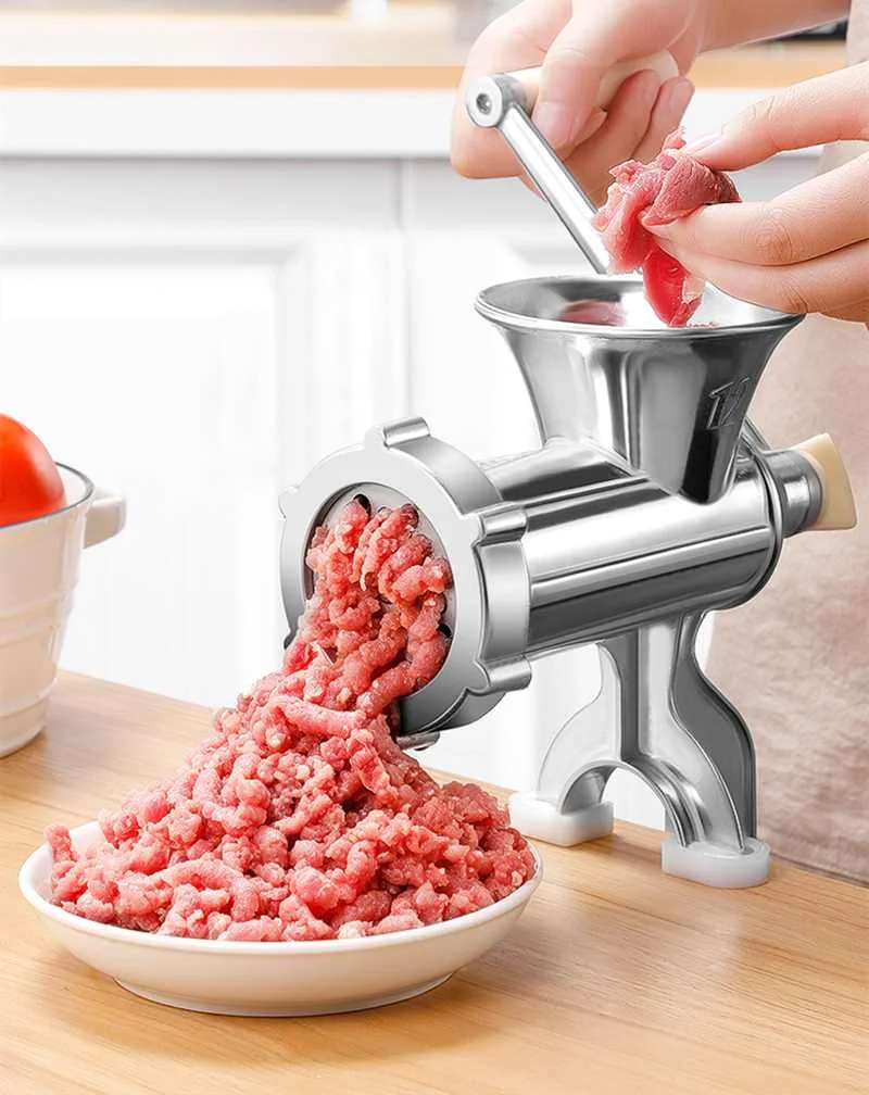 

4 Type Stainless steel Table Mount Meat Grinder for Pork Beef Fish Chicken Rack Pepper Manual Sausage Filler Tool Food Processor