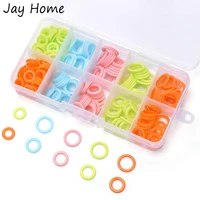 240pcs knitting stitch marker plastic crochet locking counter rings knitting needle clips with storage box for weaving sewing