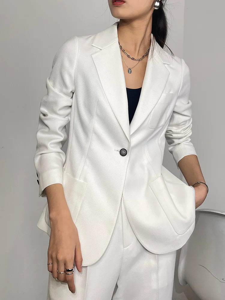 

Oeuvrey Women's Single Button Suit Jacket Wear to Wotk Long Sleeve Blazer
