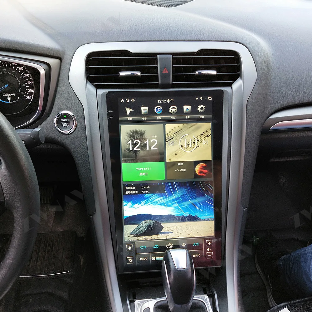 Reproductor multimedia para coche estilo Tesla, radio estéreo con wifi, mapa gratuito, Android 8,1, para Ford Mondeo Fusion MK5 2017 2018 2019