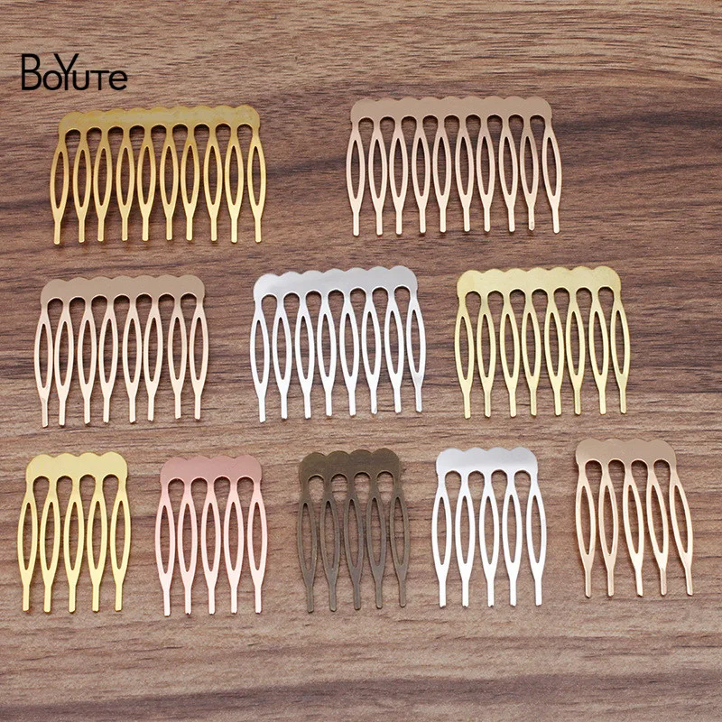 BoYuTe (20 шт./лот) металлическая латунная расческа для волос 5 8 10 зубьев Diy аксессуары
