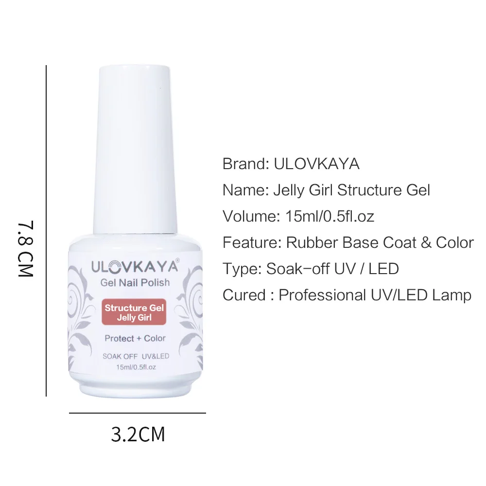 ULOVKAYA Structure Gel Jelly Girl Rubber Base Color 2 In 1 Long Lasting Nail Varnish For Hybrid Manicure Art Polish | Красота и