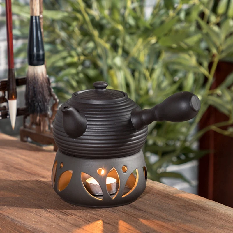 Ceramic Candle Heating Base Insulation Tea Ceremony Warmer Teapot Wine Pot Holder Aromatherapy Furnace Style | Дом и сад