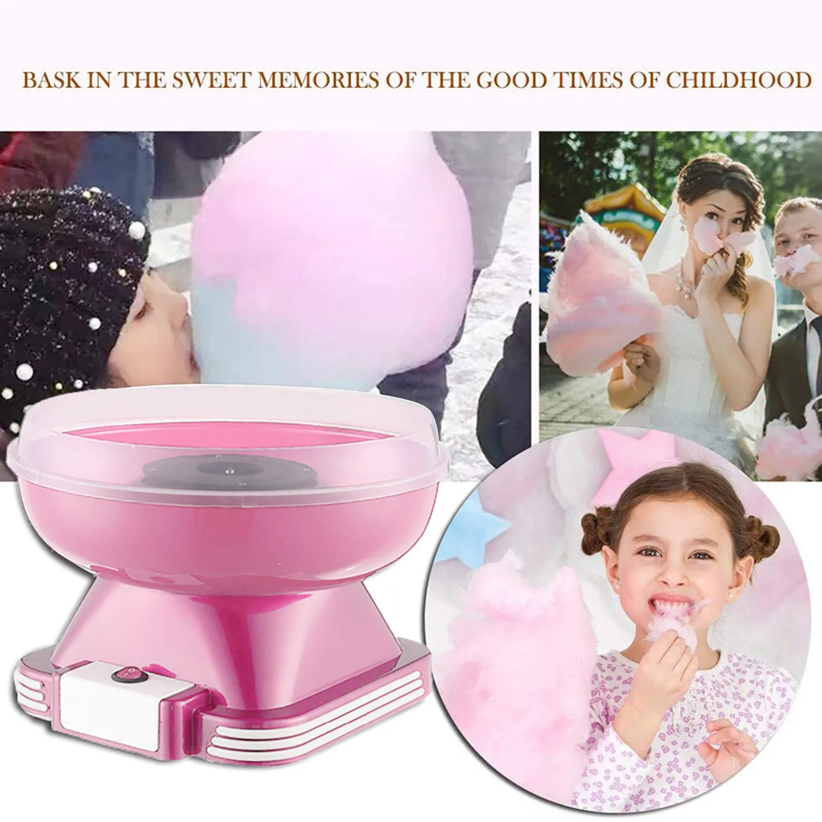 

New Portable Cotton Sugar Floss Machine Electric DIY Sweet Cotton Candy Maker Girl Boy Gift Children's Day With Free Sticks & Sp