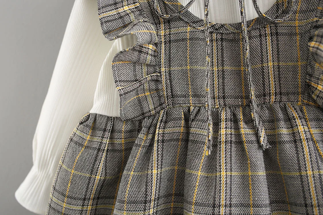 

LazyChild New Autumn Spring Baby Girls Princess Dress For Baby Girl Plaid Long Sleeve Dress Infant Baby Party Newborn Clothes