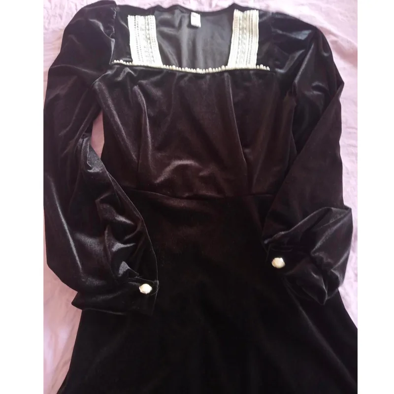 Зимнее французское Ретро винтажное длинное черное платье размера плюс с