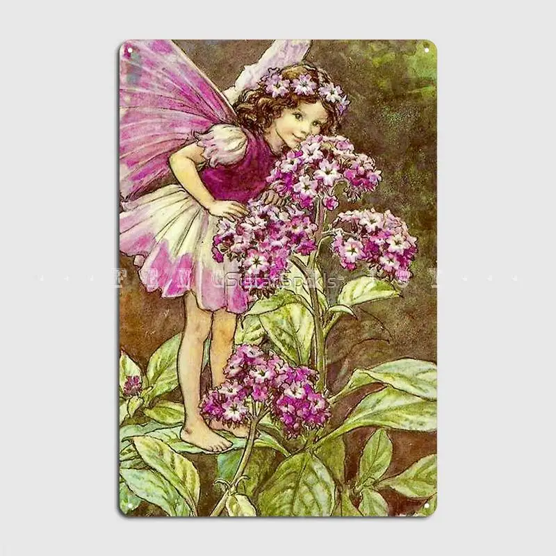 Гелиотропическая Фея от Cicely Mary Barker металлический плакат кинотеатр гостиная