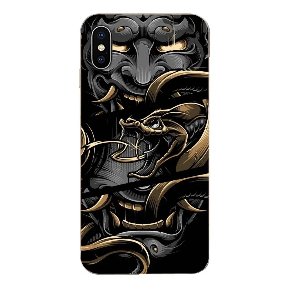 Маска Hannya Demon из мягкого ТПУ Противоударная для Galaxy Note 10 A10E A10S A20S A30S A40S A50S A6S A70S A730 A8S