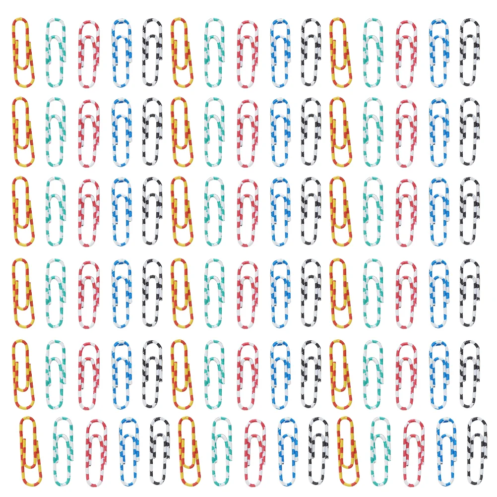 

450pcs Zebra Paper Clip Metal Colorful Spring Clip Multi-purpose Multifunctional 28mm for Paper File (Random Color)