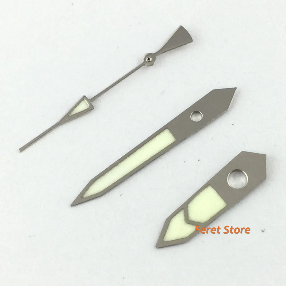

Bliger silver light green watch hands green super luminous hands fit NH35 NH36 movement