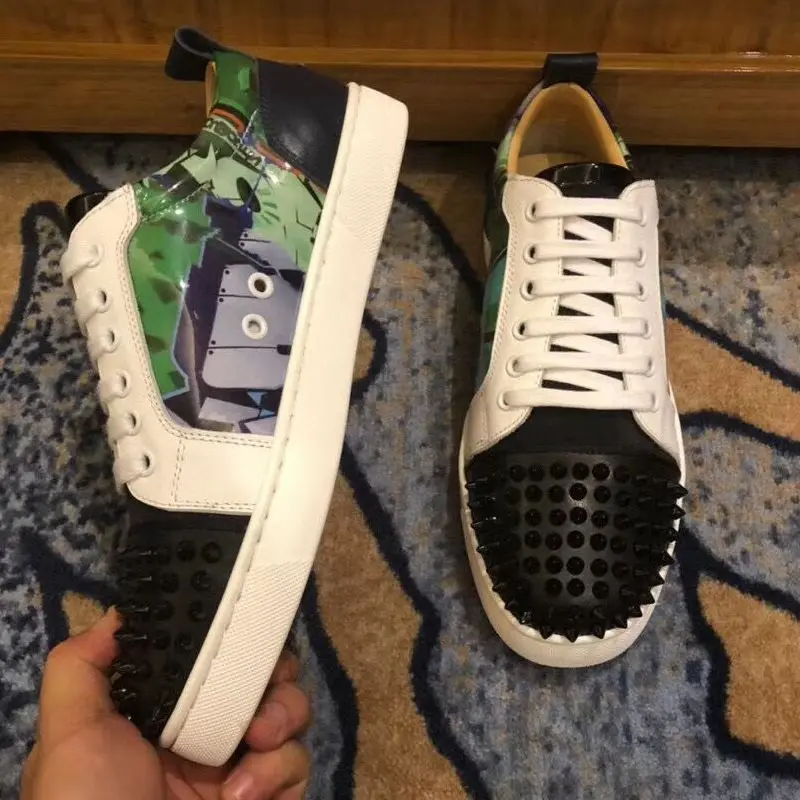 Luxury Designer Shoes Spiked Red Bottom Shoes for Men Dress Shoes Rivets Casual Flats Sneakers Birthday Present High Quality Vip