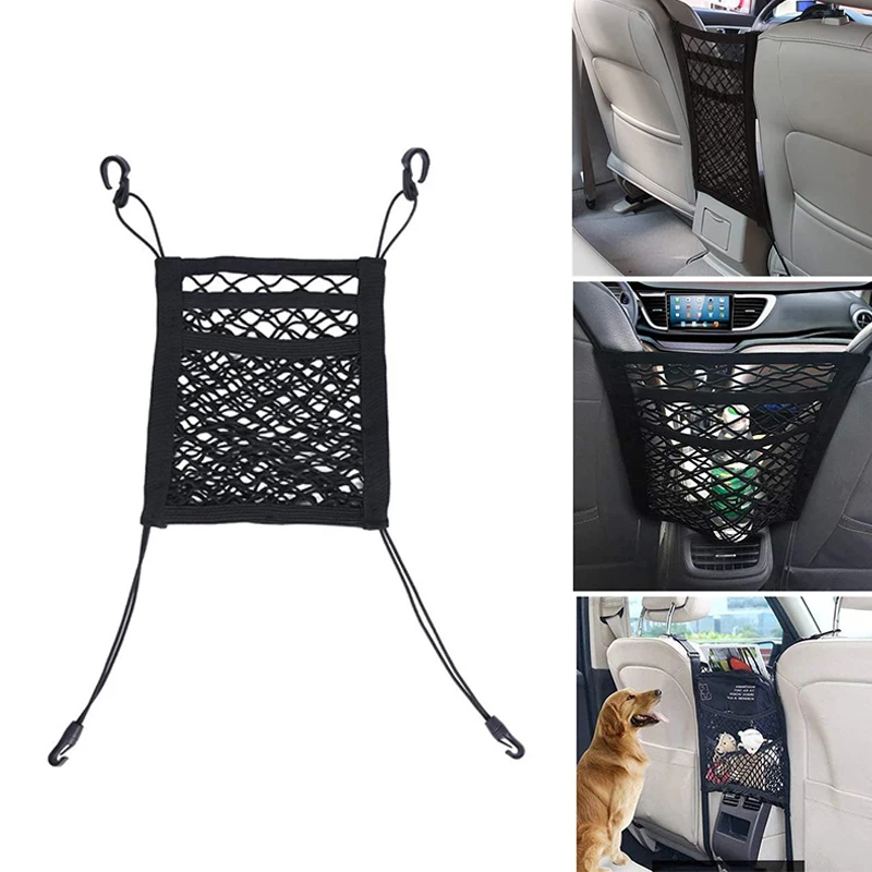 

Car Seat Storage Bag Strong Elastic Organizer Mesh Net Bags for Stowing Auto Vehicles Between Car Seats Luggage Holder Pocket Au