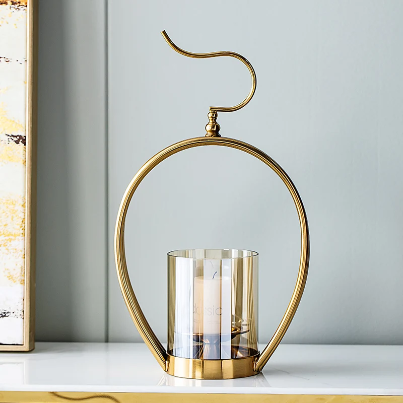 

Nordic Romantic Luxury Candle Holder Modern Glass Aroma Candle Holder Windproof Wedding Lanterns Bougeoir Table Decoration EB5ZT