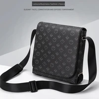 light luxury fashion printed plaid high end leather mens shoulder bag horizontal business designer handbags satchels