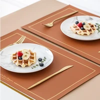 inyahome kitchen accessories pu table mats waterproof set of 6 non slip heat resistant wipeable easy to clean modern placemat