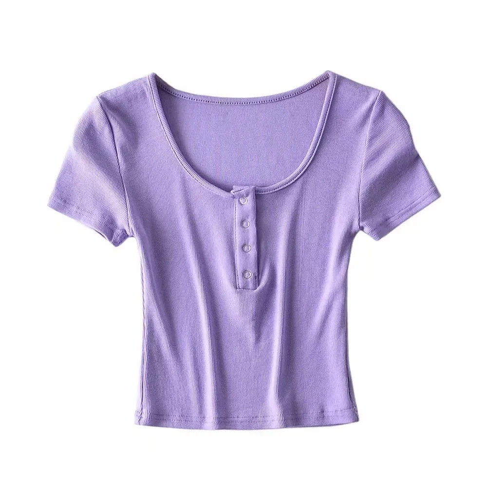 

Женская хлопковая футболка, привлекательный кардиган с круглым вырезом, женская футболка, Новинка весна-лето 2021, эластичный однотонный топ ...