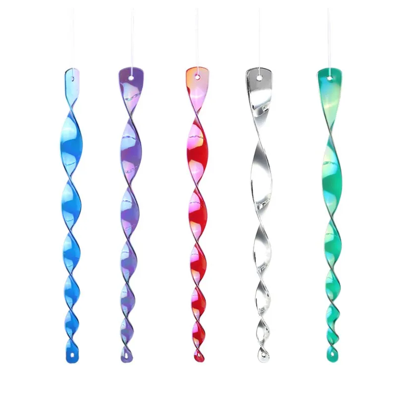 

10PCS Wind-Driven Bird Sticks Repeller Catch Birds Spiral Sticks Colorful Scare Bird Garden Decoration Farms