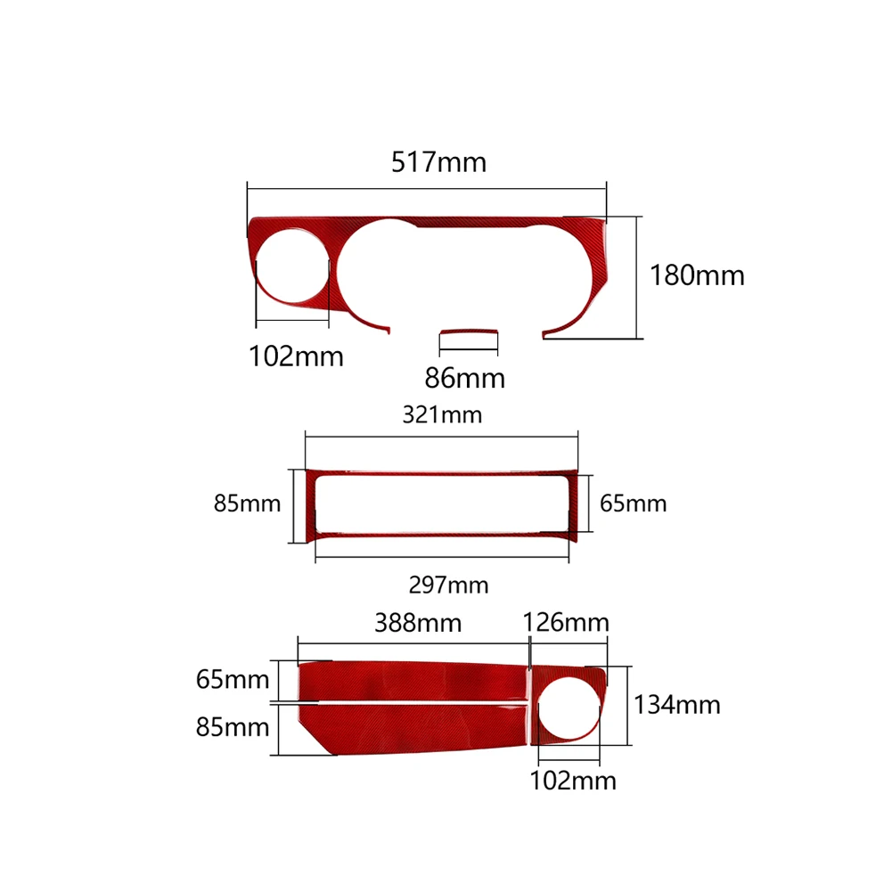 

6Pcs Central Control Panel Interior Car Stickers for Ford Mustang 2009-2013 Automotive Interior Stickers