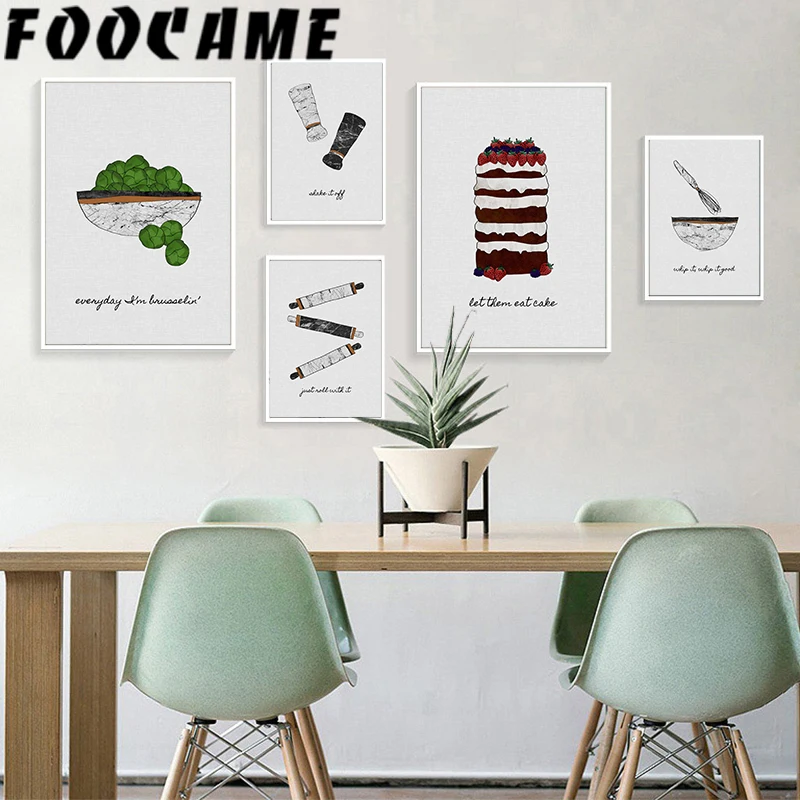 Скандинавский настенный художественный холст с принтом мультяшная живопись