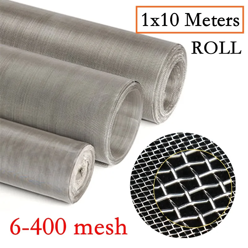 10Meters/Roll 304 Stainless Steel Filter Mesh Metal Woven Wire Net Filtration Screening Sheet Screen Industrial Tool | Инструменты