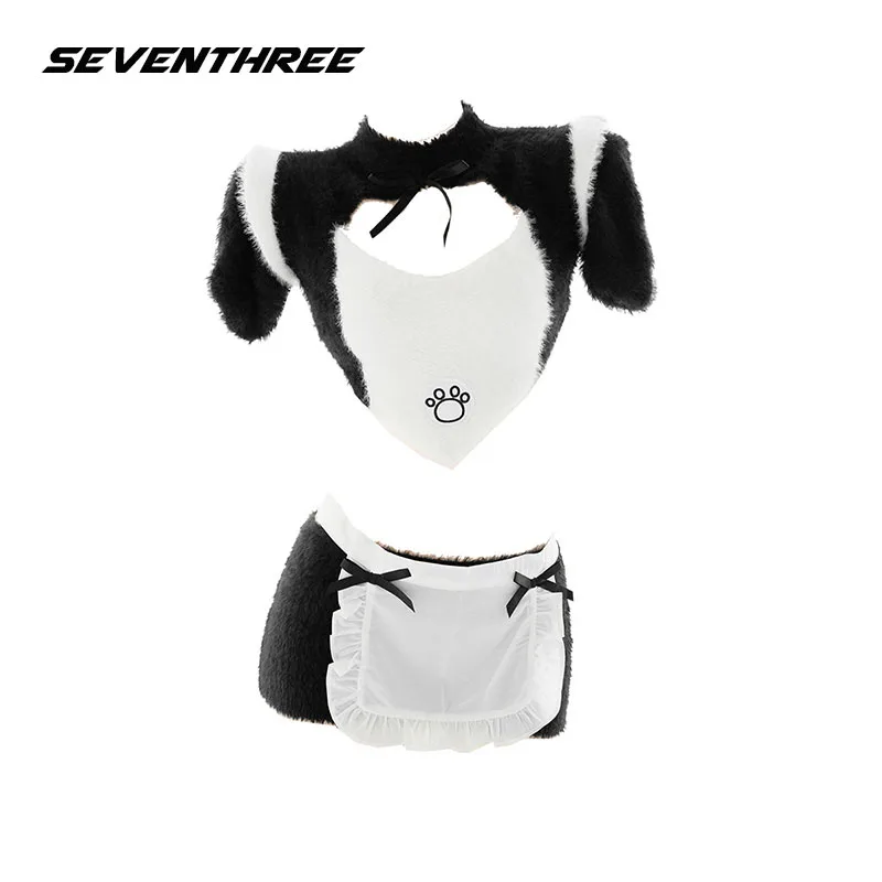 

Sexy Maid Dress Women Erotic Lingerie Cat Cosplay Uniform Role Play Costume Plush Outfit