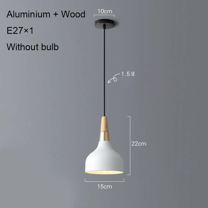 

Pendant Lights Modern Nordic Pandant Lamp Industrial Lamp Kitchen Island Dinning Room Hanging Lamp Wood Aluminium E27 Led Light