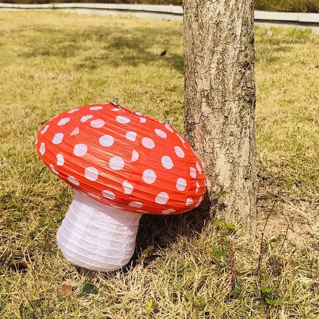 Lewtemi Mushroom Piñata 3D Shaped Piñata Mushroom Party Favor With Blindfold Bat Confetti For Forest Jungle Fairy Theme Woodland Birthday Party Baby