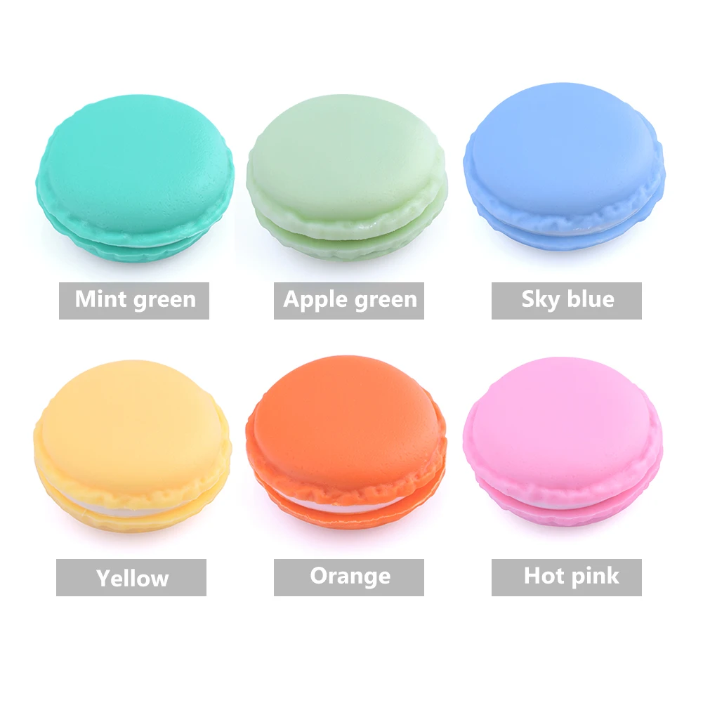 

Lovely PP + TPE Mixed Macaron Cake Shape Earrings Ring Necklace Jewelry Storage Display Boxes Mini Macarons Gift Package Box