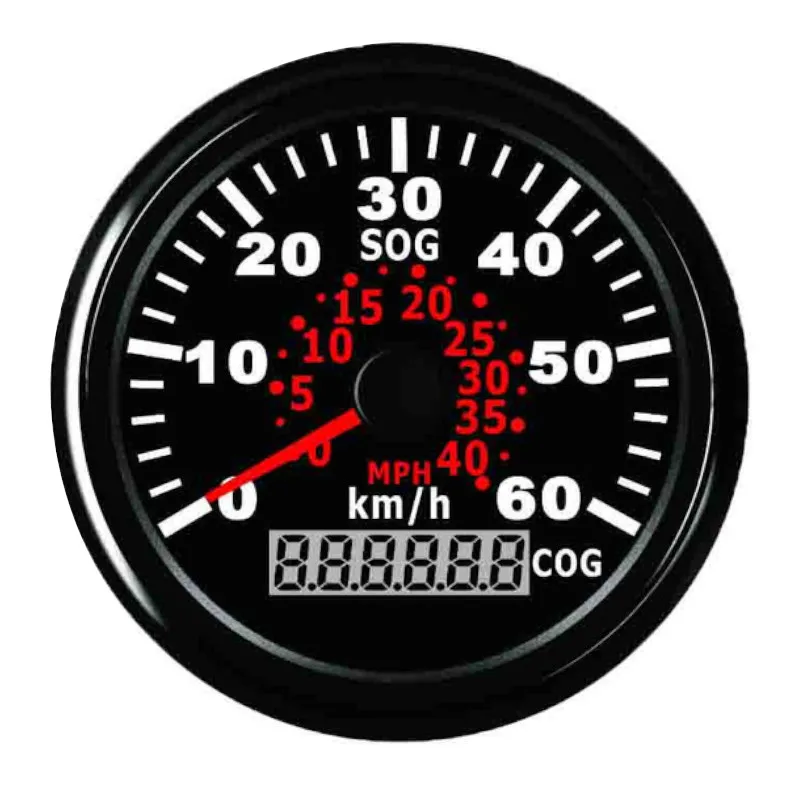 Black 85 мм Автомобильная лодка 60KMH gps спидометр одометр спидометр с красной подсветкой для мотоцикла Авто Грузовик яхта 9~ 32 В - Color: Black