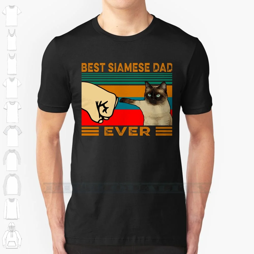 

Футболка с принтом сиамского кота и папы для мужчин и женщин, крутая хлопковая тенниска с индивидуальным дизайном, забавная сиамская майка, большие размеры 6xl
